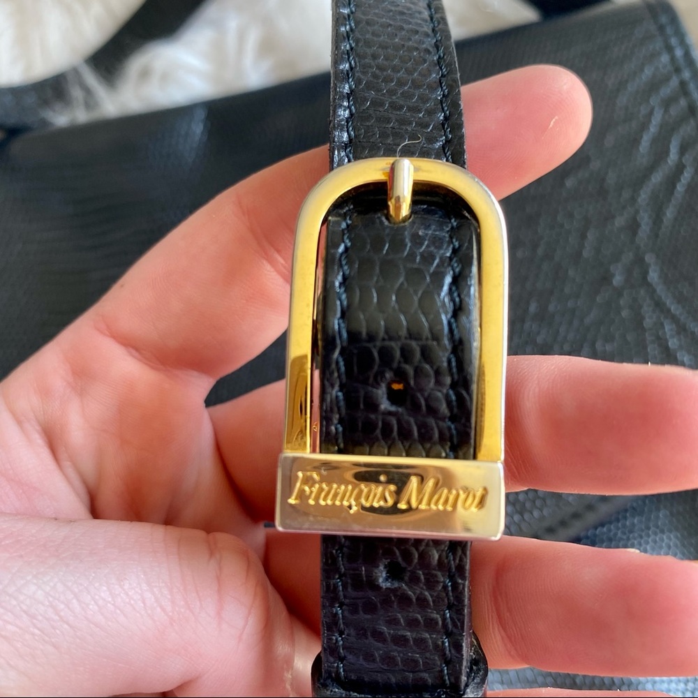 Vintage Francois Marot Black Epi Leather Crossbody - Picture 6 of 7